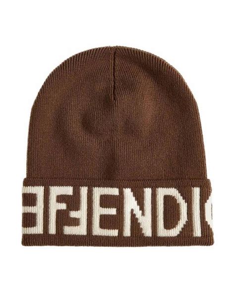 fendi beanie brown|Fendi beanie hat for sale.